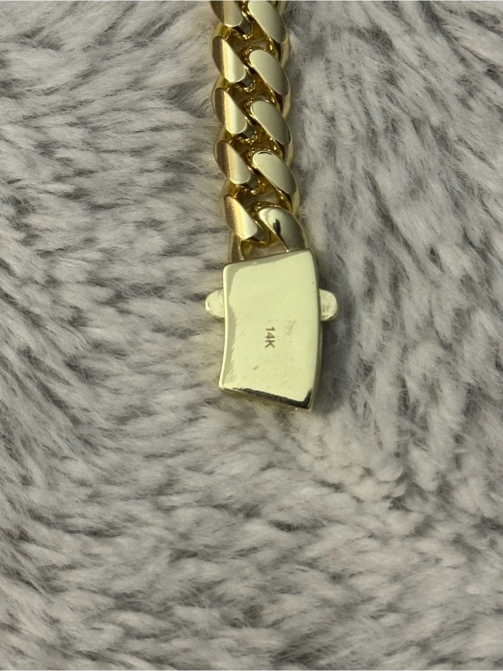 14k Gold plated Cuban Link Bracelet with Pavé Clasp -men Jewelry